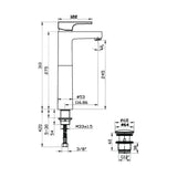 Sarrdesign Basin Mixer Tara High-neck Matt Black