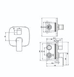 Lutz Concealed Mixer with Diverter 2system Chrome