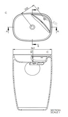 Sanipure Gardner bathroom sink One-piece floor 57x44x90 CM