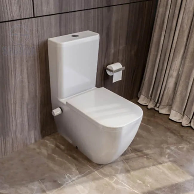 Sanipure Magnos Sticking To Wall Toilet With Sprayer White