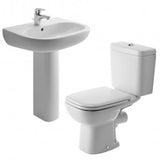 Duravit D-Code sanitary ware toilet set with 60 cm basin and column