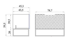 Beroia Furniture Unit with Washbasin 80×46 Cm