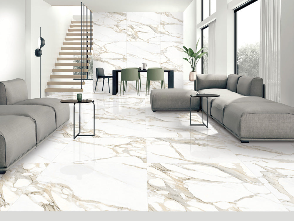 Porcelain Amelia white glossy 120*60 cm From Gemma