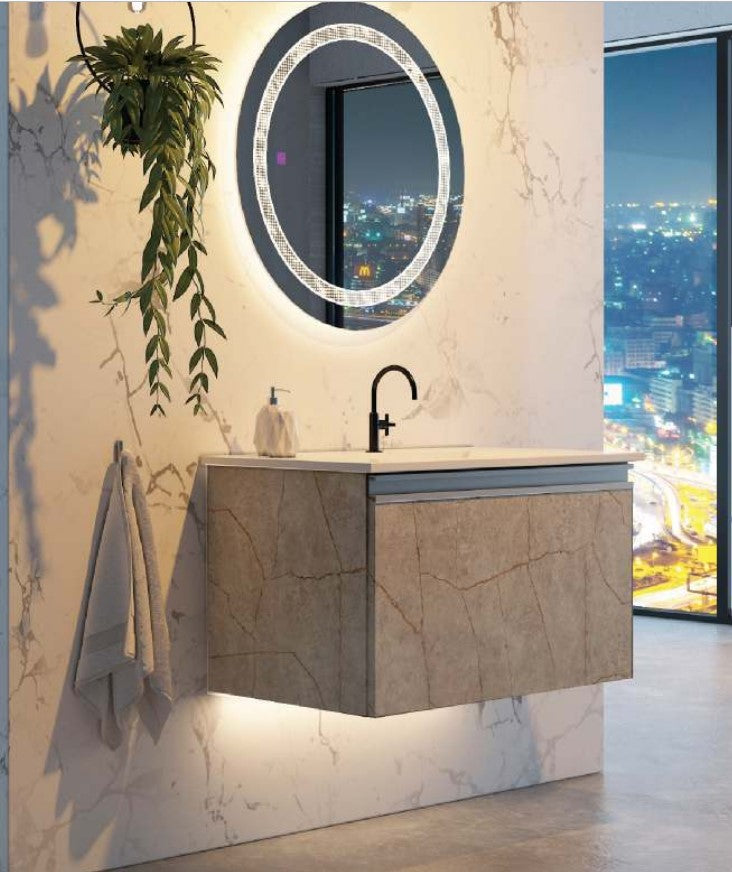 Beroia Furniture Unit with Washbasin 80×46 Cm Aris Grey