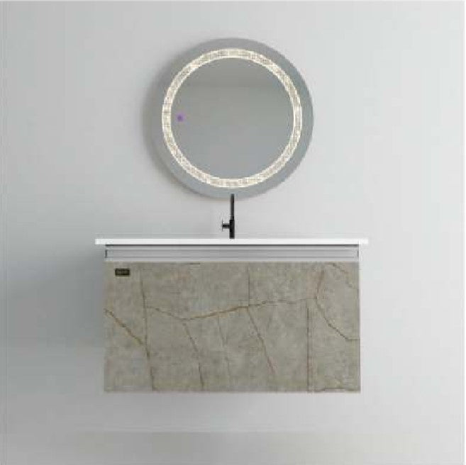 Beroia Furniture Unit with Washbasin 80×46 Cm Aris Grey