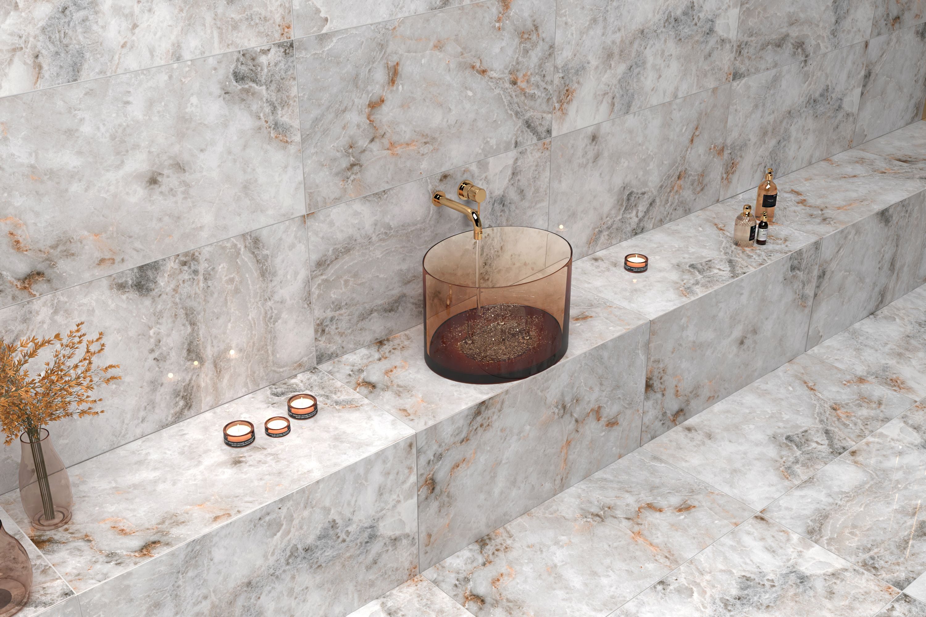 Ceramic CUBA_LIGHT_GREY Glossy 120*60 cm