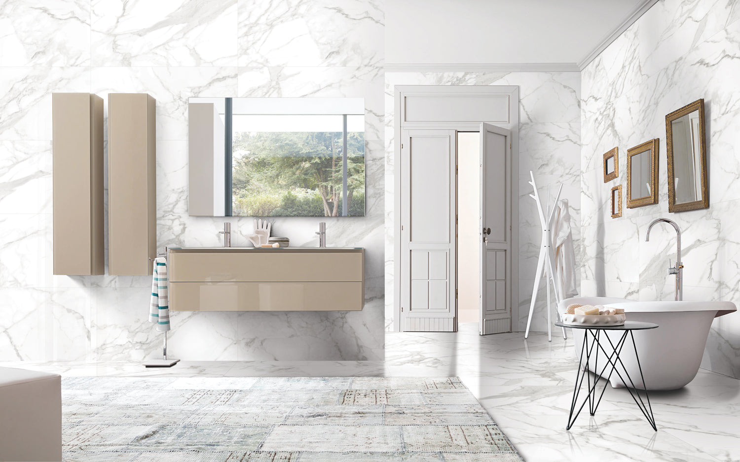 بورسلين الجوهرة جلاكسي أبيض لامع 120*60 سم 