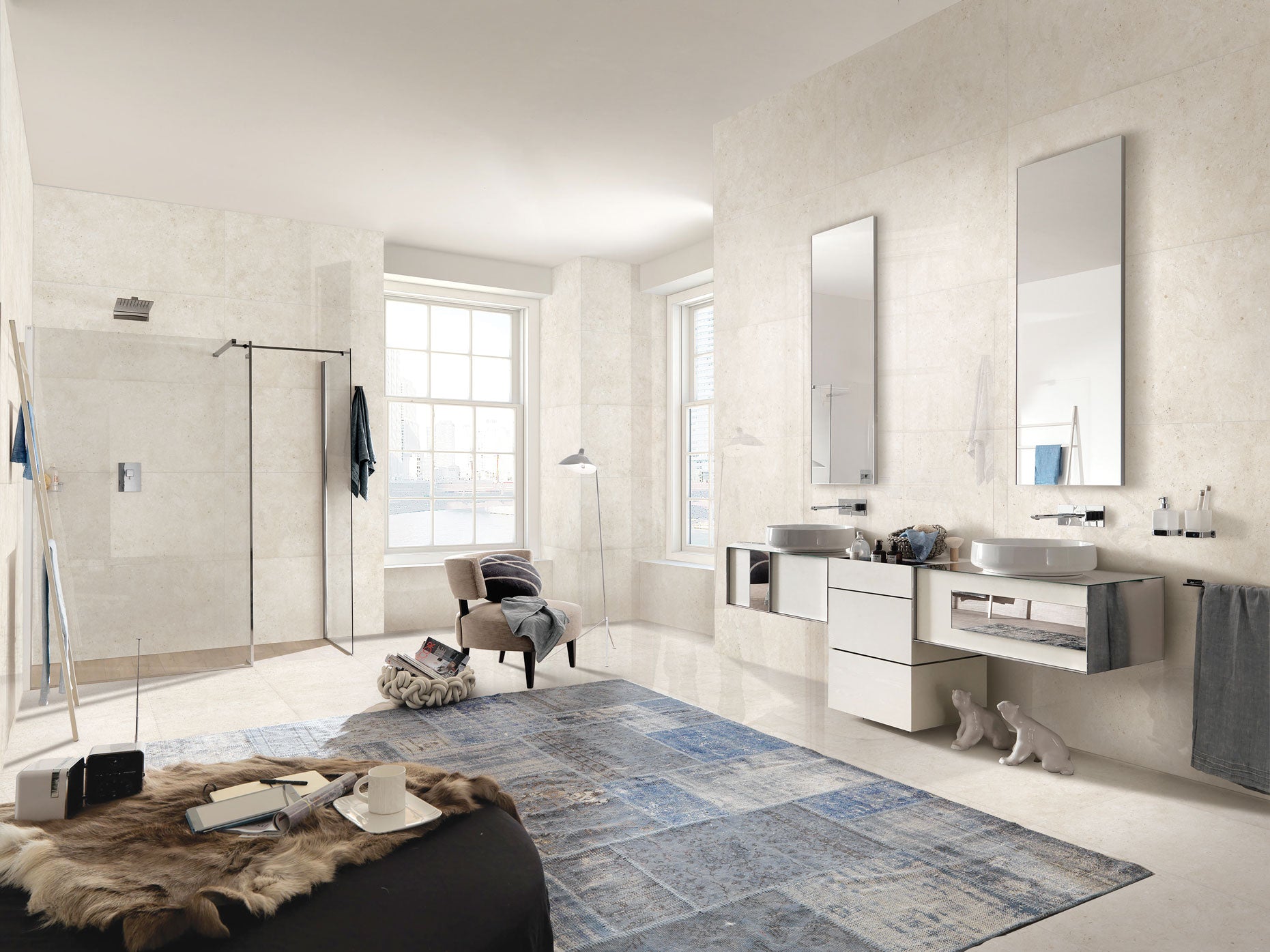 بورسلين الجوهرة ساردينا أبيض مط 120*60 سم 