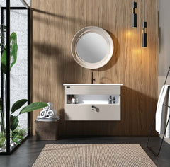 Beroia Furniture Unit with Washbasin 80×46 Cm Latte