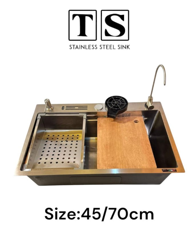 Sink Stainless Steel 3m TS 45 x 70 Siphone 3 Inch Smart Silver matt