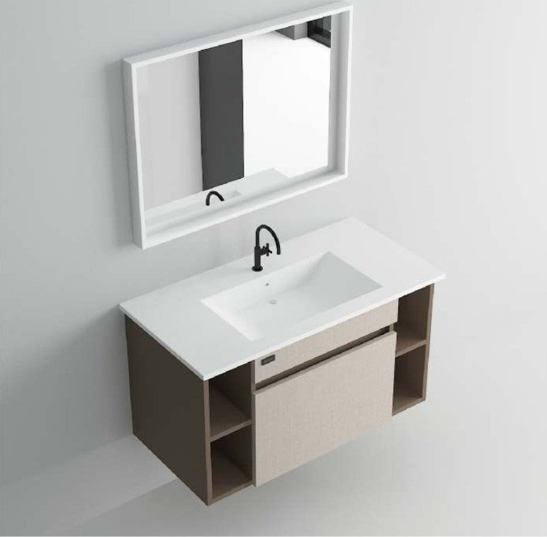 Beroia Furniture Unit with Washbasin 80×46 Cm Vizone Grey