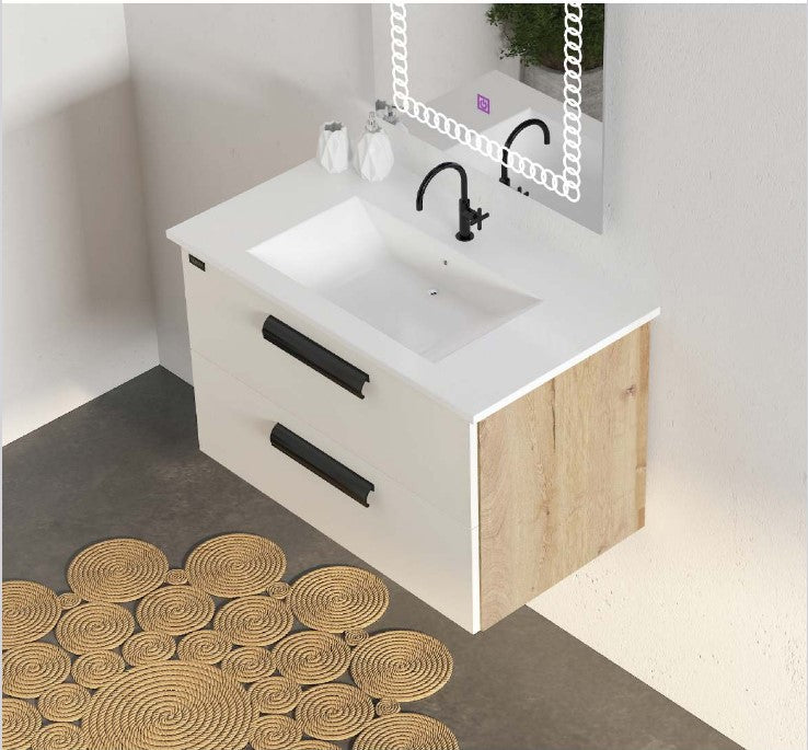 Beroia Furniture Unit with Washbasin 80×46 Cm White
