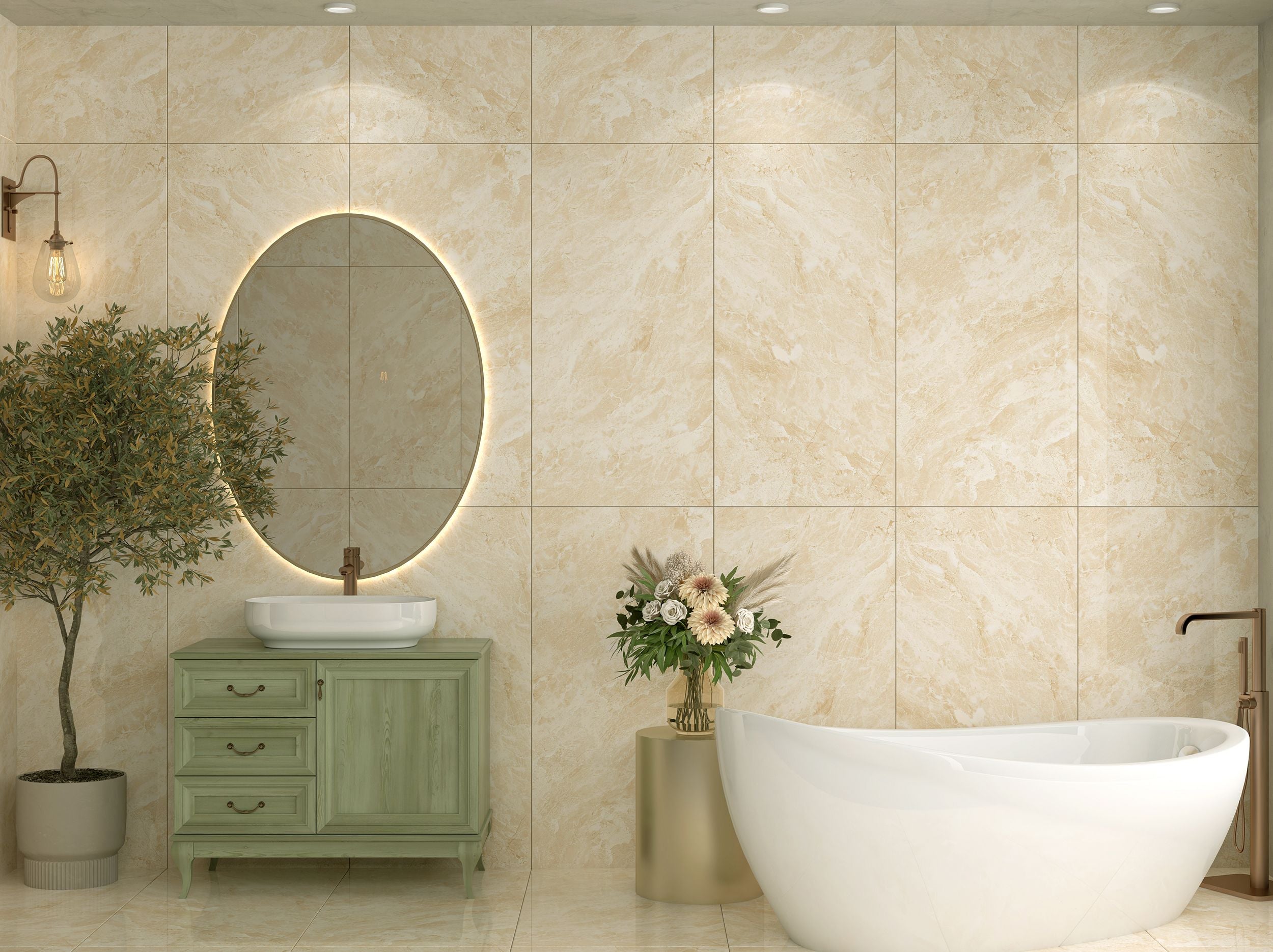 Ceramic CITY_BEIGE Glossy 120*60 cm