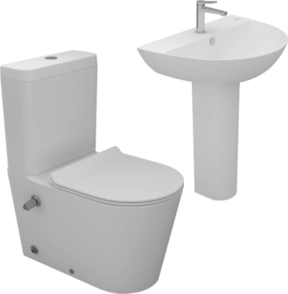 Sanipure Titan sanitary ware toilet set with 70 cm basin and column