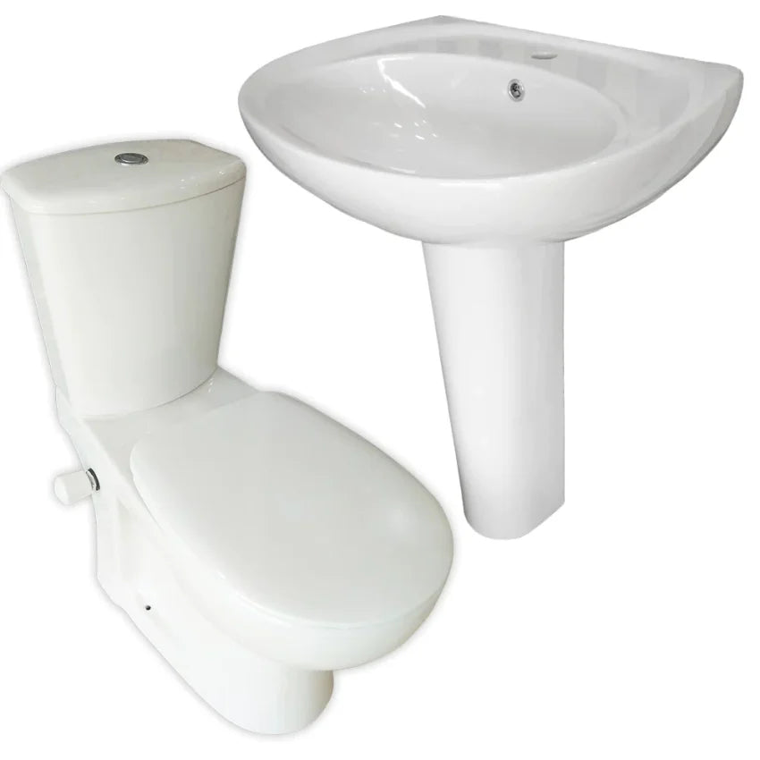 طقم صحى ديورافيت اكو حوض 60 سم بالعامود مع الدش والسيديلى 