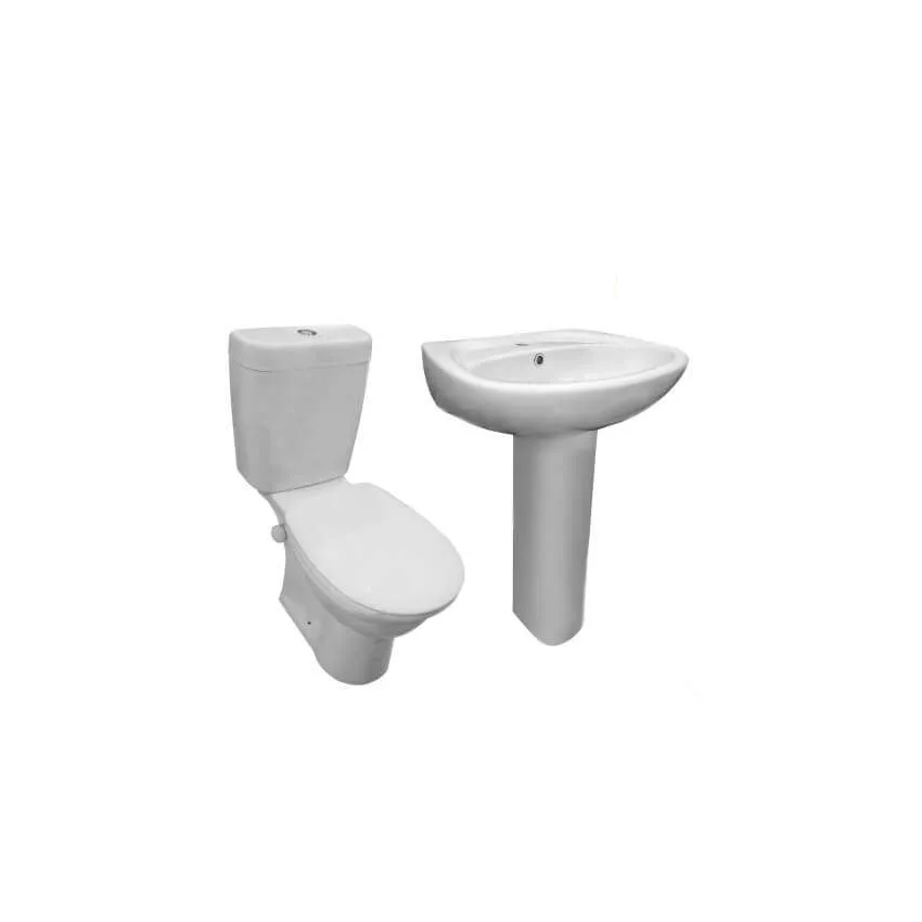 Duravit sanitary ware toilet set with 60 cm basin and Golf column