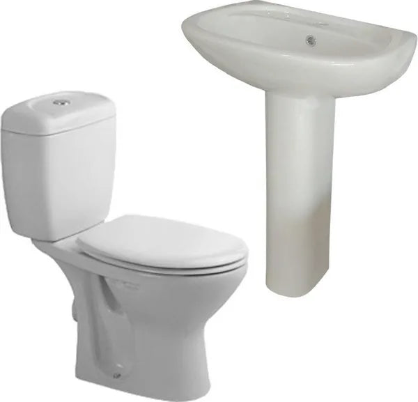 Duravit Duraplus sanitary ware toilet set with 60 cm basin and column