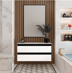 Beroia Furniture Unit with Washbasin 80×46 Cm White